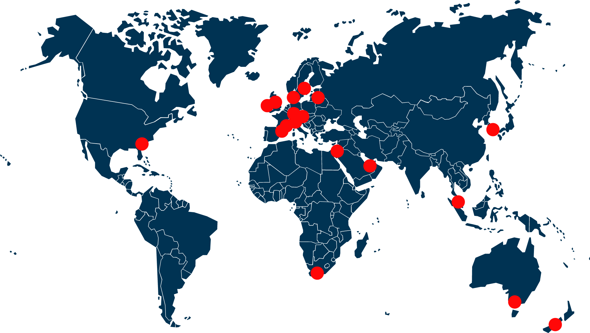 Distributeurs dans le monde entier